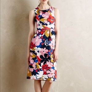 ANTHROPOLOGIE Whit Two Petal Print Crossback Dress